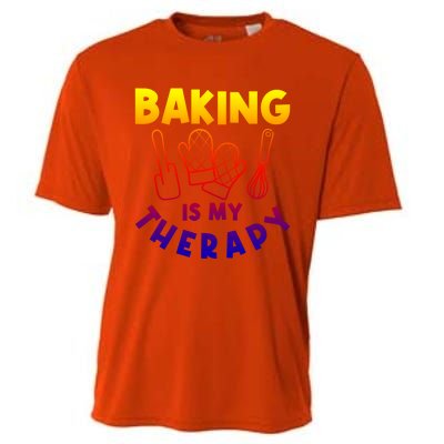 Baking Is My Therapy Cake Baking Pastry Confectioner Baker Gift Cooling Performance Crew T-Shirt