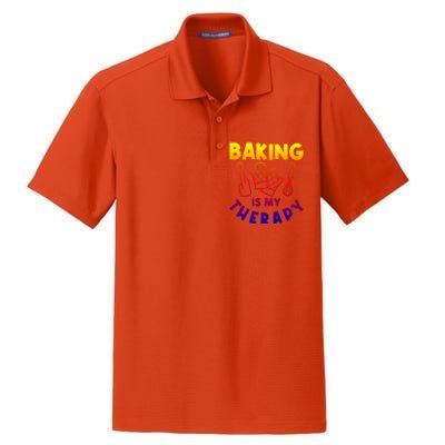 Baking Is My Therapy Cake Baking Pastry Confectioner Baker Gift Dry Zone Grid Polo