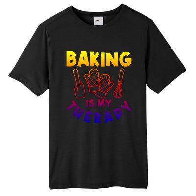 Baking Is My Therapy Cake Baking Pastry Confectioner Baker Gift Tall Fusion ChromaSoft Performance T-Shirt