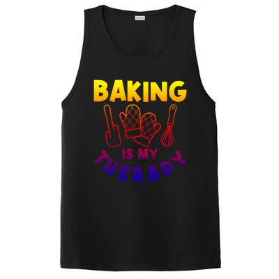 Baking Is My Therapy Cake Baking Pastry Confectioner Baker Gift PosiCharge Competitor Tank