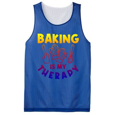 Baking Is My Therapy Cake Baking Pastry Confectioner Baker Gift Mesh Reversible Basketball Jersey Tank