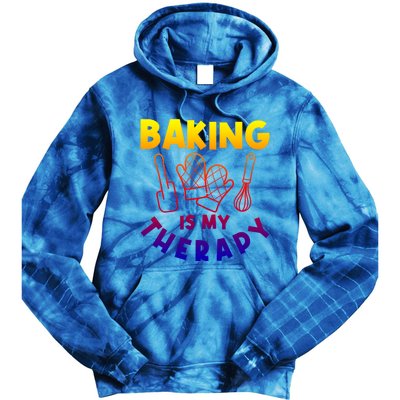 Baking Is My Therapy Cake Baking Pastry Confectioner Baker Gift Tie Dye Hoodie