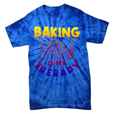 Baking Is My Therapy Cake Baking Pastry Confectioner Baker Gift Tie-Dye T-Shirt