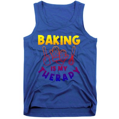 Baking Is My Therapy Cake Baking Pastry Confectioner Baker Gift Tank Top