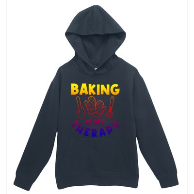 Baking Is My Therapy Cake Baking Pastry Confectioner Baker Gift Urban Pullover Hoodie