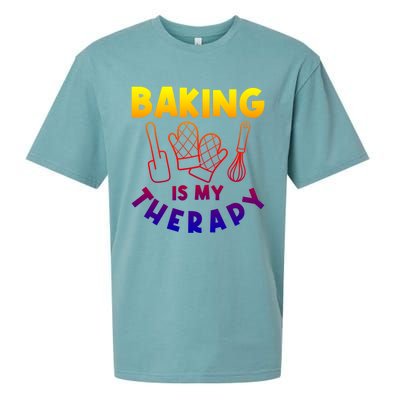 Baking Is My Therapy Cake Baking Pastry Confectioner Baker Gift Sueded Cloud Jersey T-Shirt