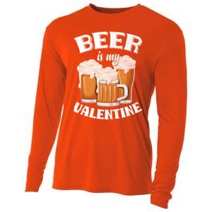 Beer Is My Valentine Gift Funny Adult Anti Valentine's Day Cute Gift Cooling Performance Long Sleeve Crew