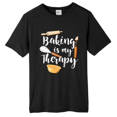 Baking Is My Therapy I Funny Baking Cute Gift Tall Fusion ChromaSoft Performance T-Shirt