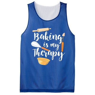 Baking Is My Therapy I Funny Baking Cute Gift Mesh Reversible Basketball Jersey Tank