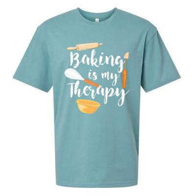 Baking Is My Therapy I Funny Baking Cute Gift Sueded Cloud Jersey T-Shirt