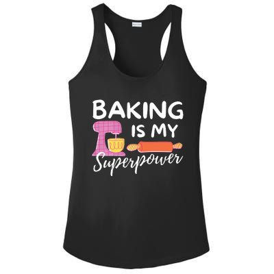 Baking Is My Superpower Funny Baker & Baking Gift Ladies PosiCharge Competitor Racerback Tank