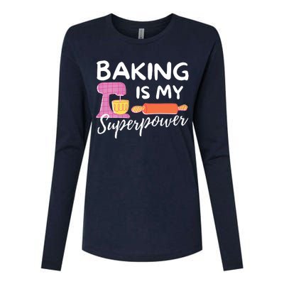 Baking Is My Superpower Funny Baker & Baking Gift Womens Cotton Relaxed Long Sleeve T-Shirt