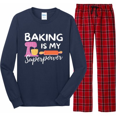 Baking Is My Superpower Funny Baker & Baking Gift Long Sleeve Pajama Set