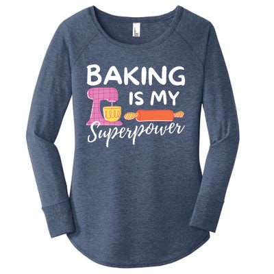 Baking Is My Superpower Funny Baker & Baking Gift Women's Perfect Tri Tunic Long Sleeve Shirt