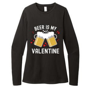 Beer Is My Valentine Beer Heart Valentine's Day Sarcastic Gift Womens CVC Long Sleeve Shirt