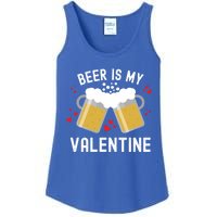 Beer Is My Valentine Beer Heart Valentine's Day Sarcastic Gift Ladies Essential Tank