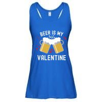 Beer Is My Valentine Beer Heart Valentine's Day Sarcastic Gift Ladies Essential Flowy Tank