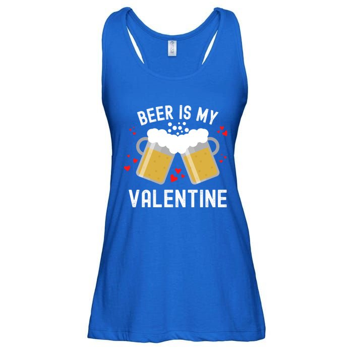 Beer Is My Valentine Beer Heart Valentine's Day Sarcastic Gift Ladies Essential Flowy Tank