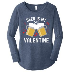 Beer Is My Valentine Beer Heart Valentine's Day Sarcastic Gift Women's Perfect Tri Tunic Long Sleeve Shirt