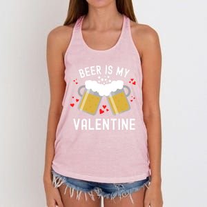 Beer Is My Valentine Beer Heart Valentine's Day Sarcastic Gift Women's Knotted Racerback Tank