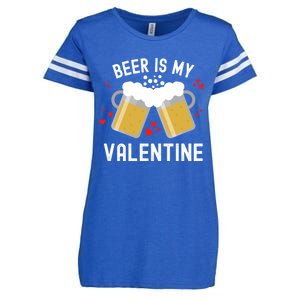 Beer Is My Valentine Beer Heart Valentine's Day Sarcastic Gift Enza Ladies Jersey Football T-Shirt