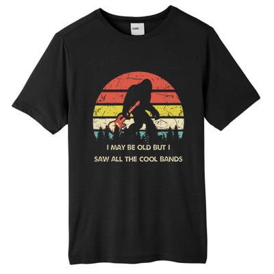 Bigfoot I May Be Old But Saw All The Cool Bands With Guitar Tall Fusion ChromaSoft Performance T-Shirt