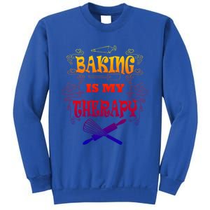 Baking Is My Therapy Ironic Pastry Hobby Chef Gift Sweatshirt