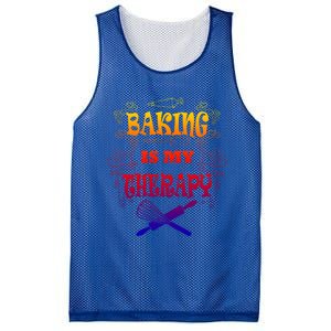 Baking Is My Therapy Ironic Pastry Hobby Chef Gift Mesh Reversible Basketball Jersey Tank