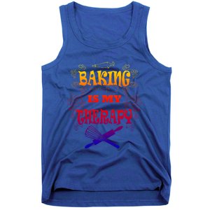 Baking Is My Therapy Ironic Pastry Hobby Chef Gift Tank Top