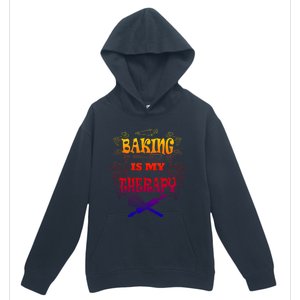 Baking Is My Therapy Ironic Pastry Hobby Chef Gift Urban Pullover Hoodie