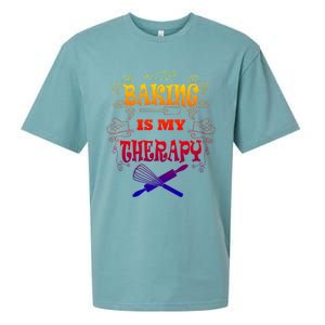 Baking Is My Therapy Ironic Pastry Hobby Chef Gift Sueded Cloud Jersey T-Shirt