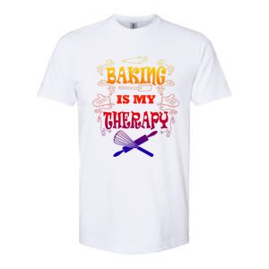 Baking Is My Therapy Ironic Pastry Hobby Chef Gift Softstyle CVC T-Shirt