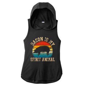 Bacon Is My Spirit Animal Retro BBQ Costume Pork Grill Ladies PosiCharge Tri-Blend Wicking Draft Hoodie Tank