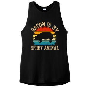 Bacon Is My Spirit Animal Retro BBQ Costume Pork Grill Ladies PosiCharge Tri-Blend Wicking Tank