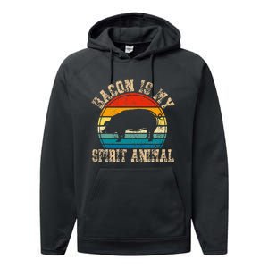 Bacon Is My Spirit Animal Retro BBQ Costume Pork Grill Performance Fleece Hoodie