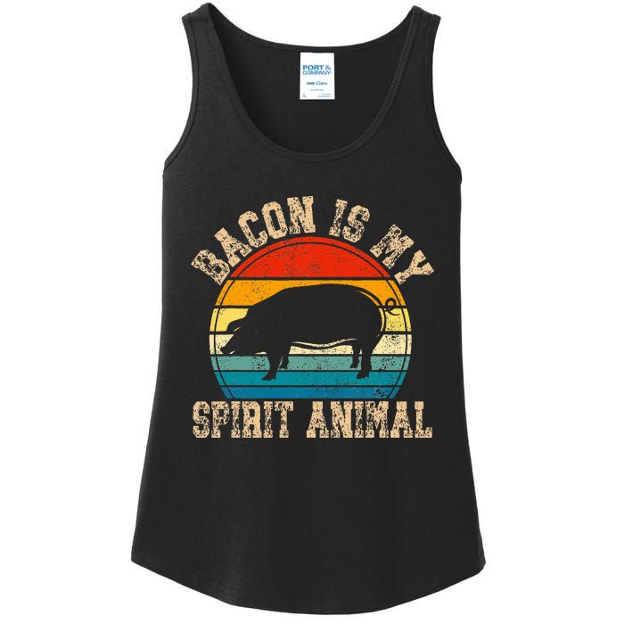 Bacon Is My Spirit Animal Retro BBQ Costume Pork Grill Ladies Essential Tank