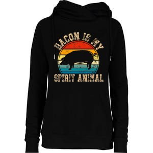 Bacon Is My Spirit Animal Retro BBQ Costume Pork Grill Womens Funnel Neck Pullover Hood