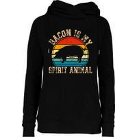 Bacon Is My Spirit Animal Retro BBQ Costume Pork Grill Womens Funnel Neck Pullover Hood