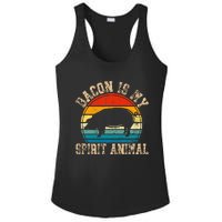 Bacon Is My Spirit Animal Retro BBQ Costume Pork Grill Ladies PosiCharge Competitor Racerback Tank