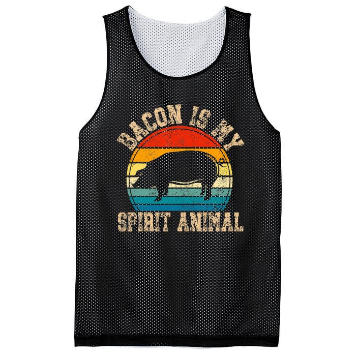 Bacon Is My Spirit Animal Retro BBQ Costume Pork Grill Mesh Reversible Basketball Jersey Tank