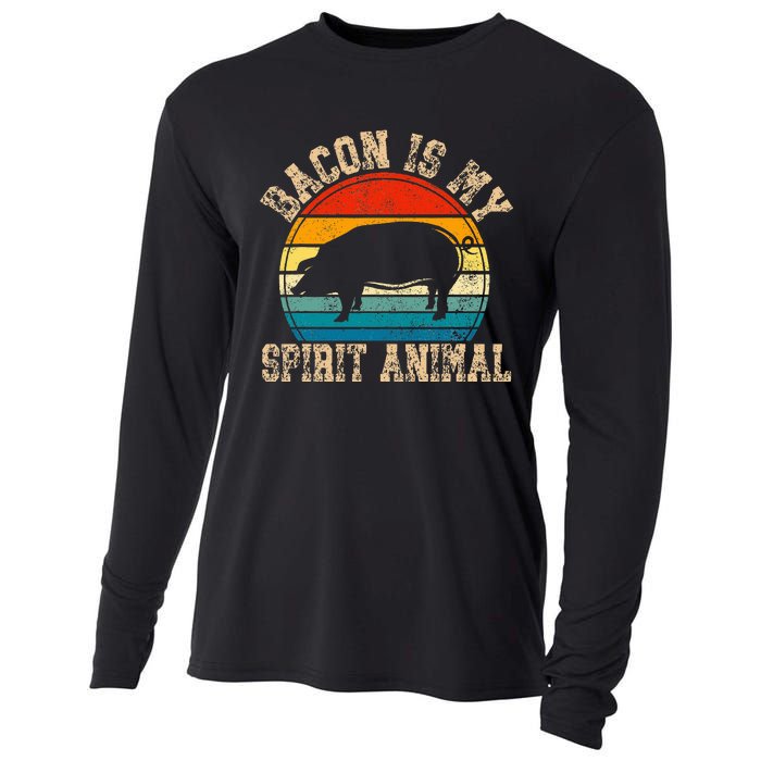 Bacon Is My Spirit Animal Retro BBQ Costume Pork Grill Cooling Performance Long Sleeve Crew