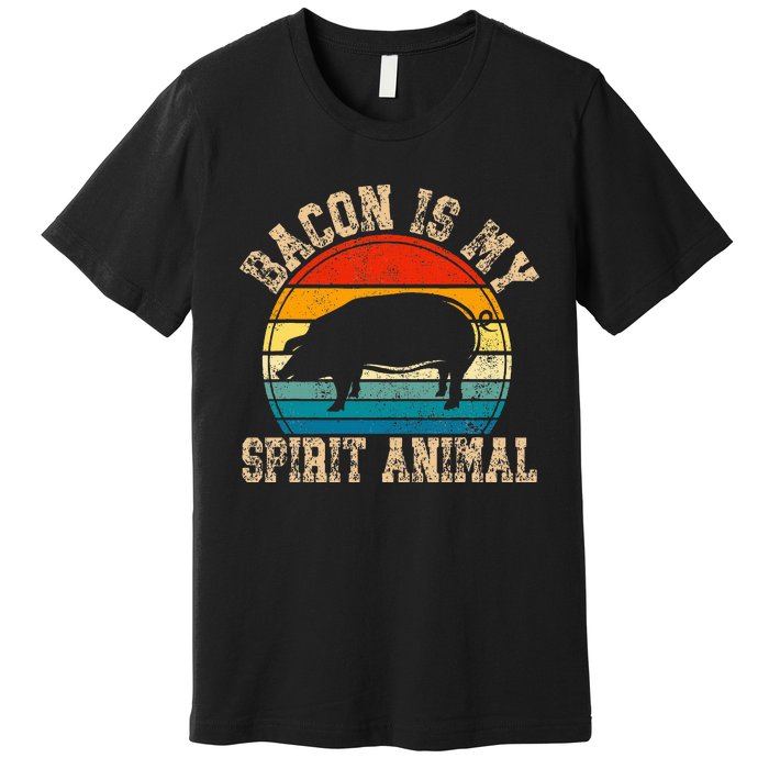 Bacon Is My Spirit Animal Retro BBQ Costume Pork Grill Premium T-Shirt