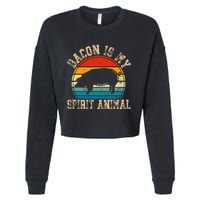 Bacon Is My Spirit Animal Retro BBQ Costume Pork Grill Cropped Pullover Crew