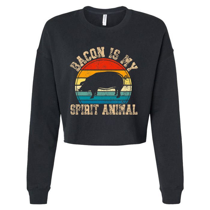 Bacon Is My Spirit Animal Retro BBQ Costume Pork Grill Cropped Pullover Crew