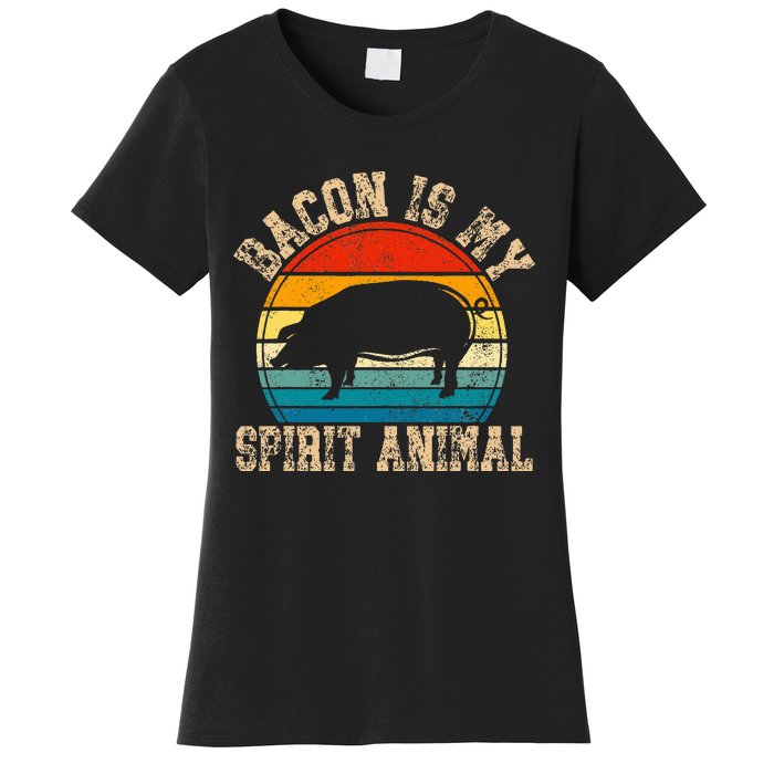 Bacon Is My Spirit Animal Retro BBQ Costume Pork Grill Women's T-Shirt