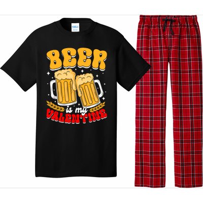 Beer Is My Valentine Beer Lover Single Funny Valentine's Day Gift Pajama Set