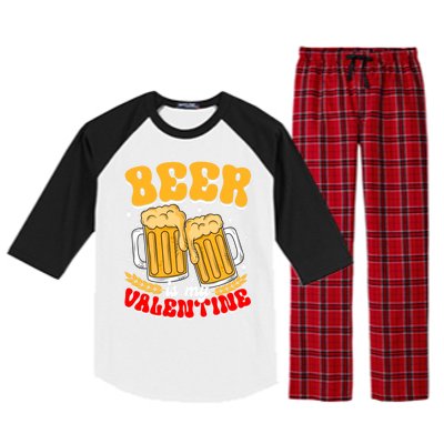 Beer Is My Valentine Beer Lover Single Funny Valentine's Day Gift Raglan Sleeve Pajama Set