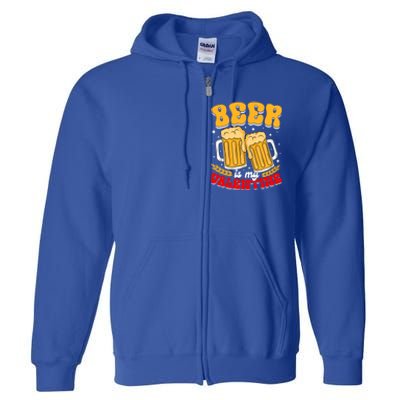 Beer Is My Valentine Beer Lover Single Funny Valentine's Day Gift Full Zip Hoodie