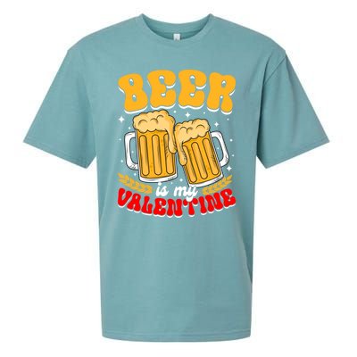 Beer Is My Valentine Beer Lover Single Funny Valentine's Day Gift Sueded Cloud Jersey T-Shirt