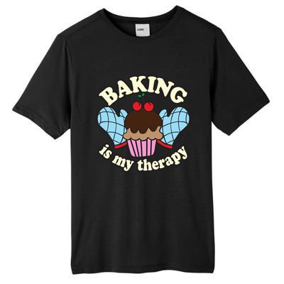 Baking Is My Therapy Muffin Cupcake Cake Confectioner Gift Tall Fusion ChromaSoft Performance T-Shirt